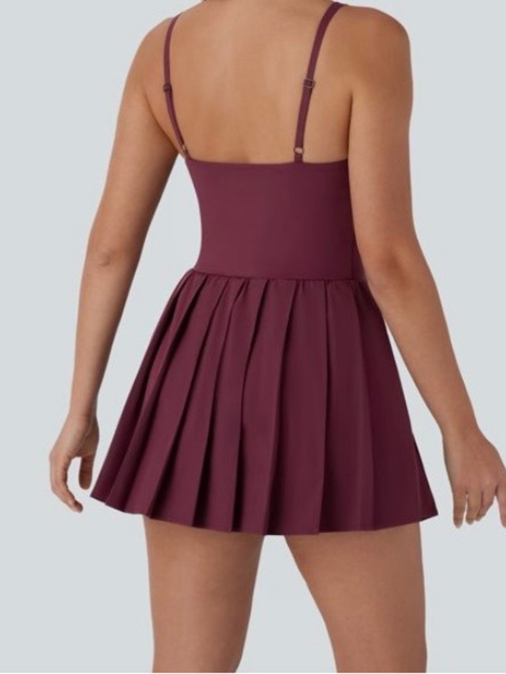 MEDIUM.  HALARA EASY PEEZY PLEATED ADJUSTABLE BUCKLE 2 IN 1 ACTIVE DRESS - Picture 3 of 13